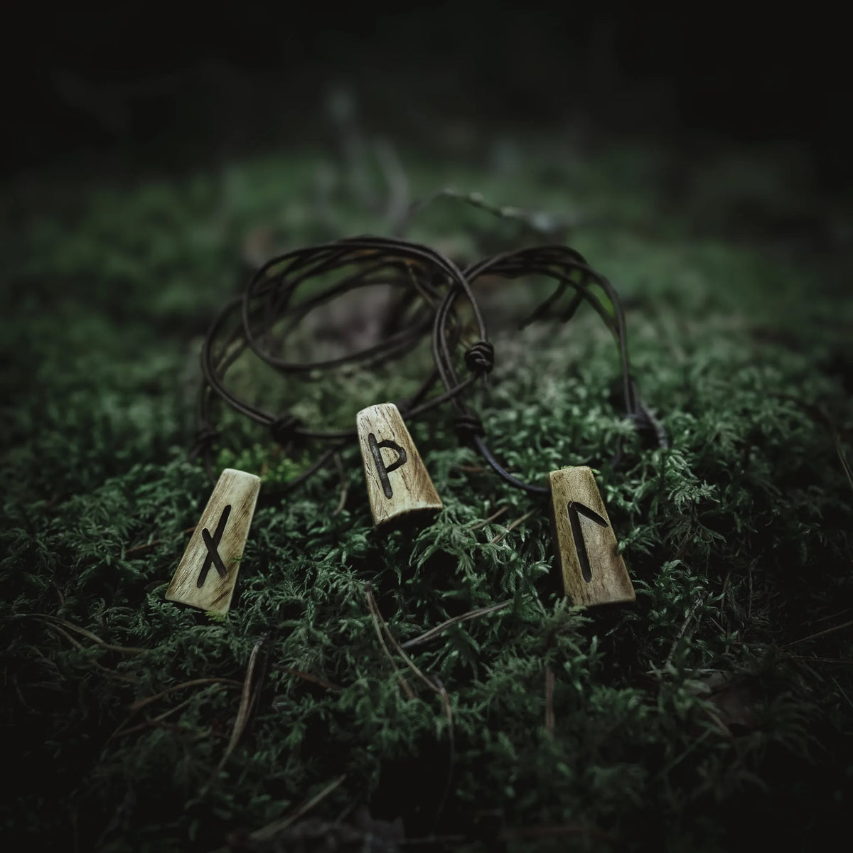 Nordic rune pendant in bone