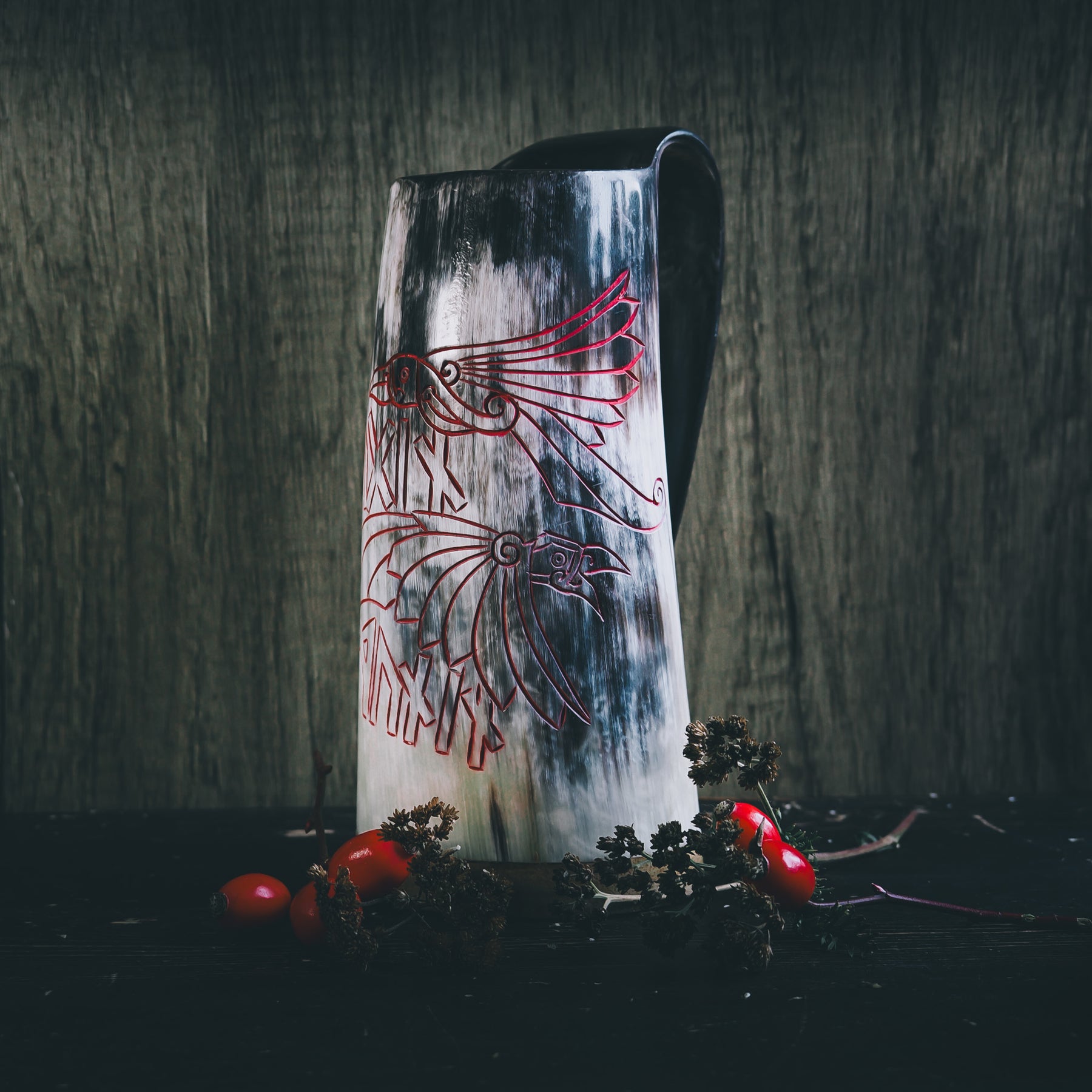 Beer mug Hugin and Munin