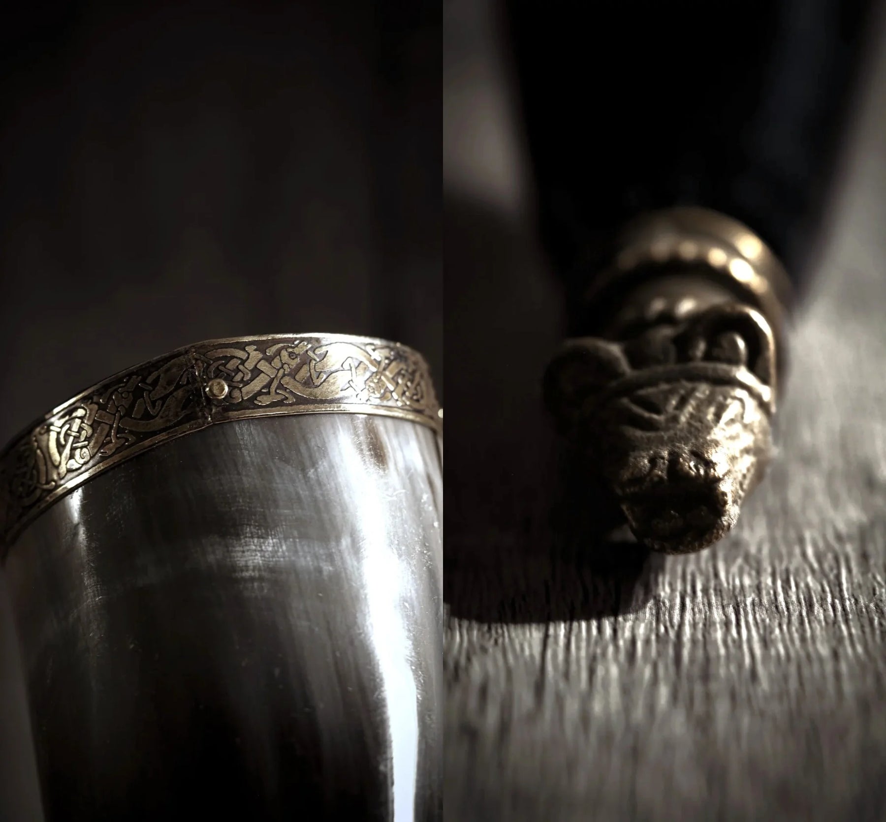 Drinking horn Berserk with stand
