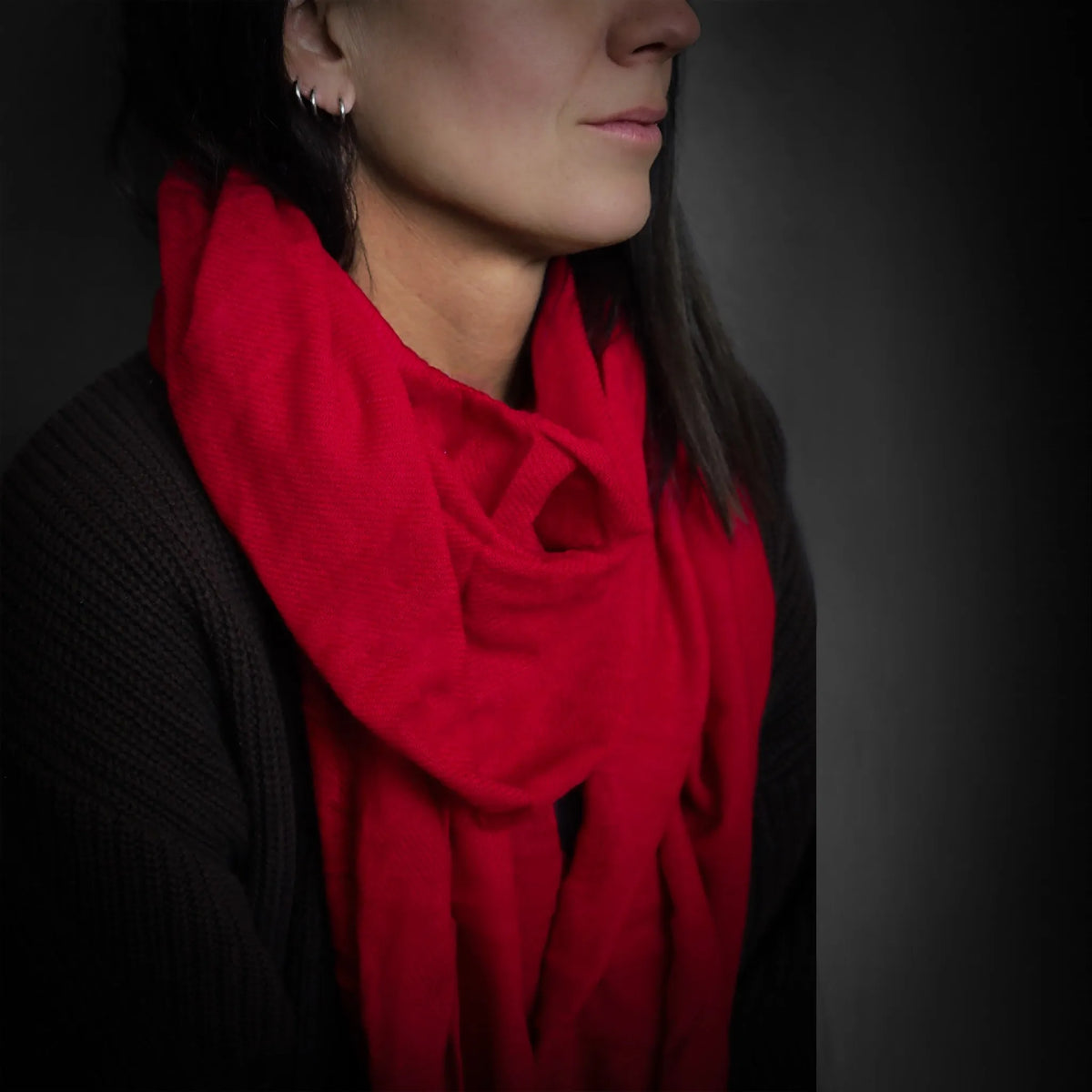 Cashmere shawl solid color, Red