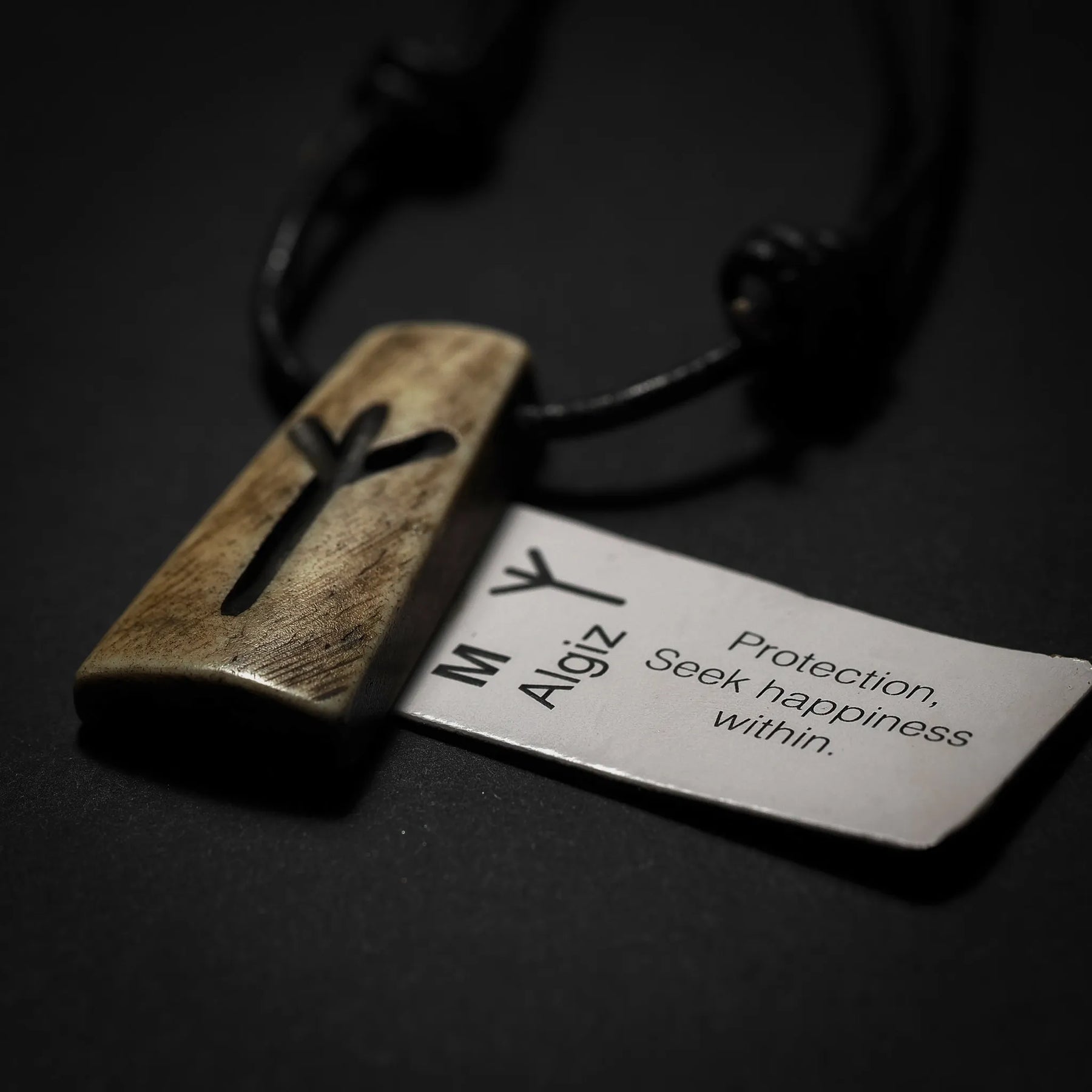 Nordic rune pendant in bone