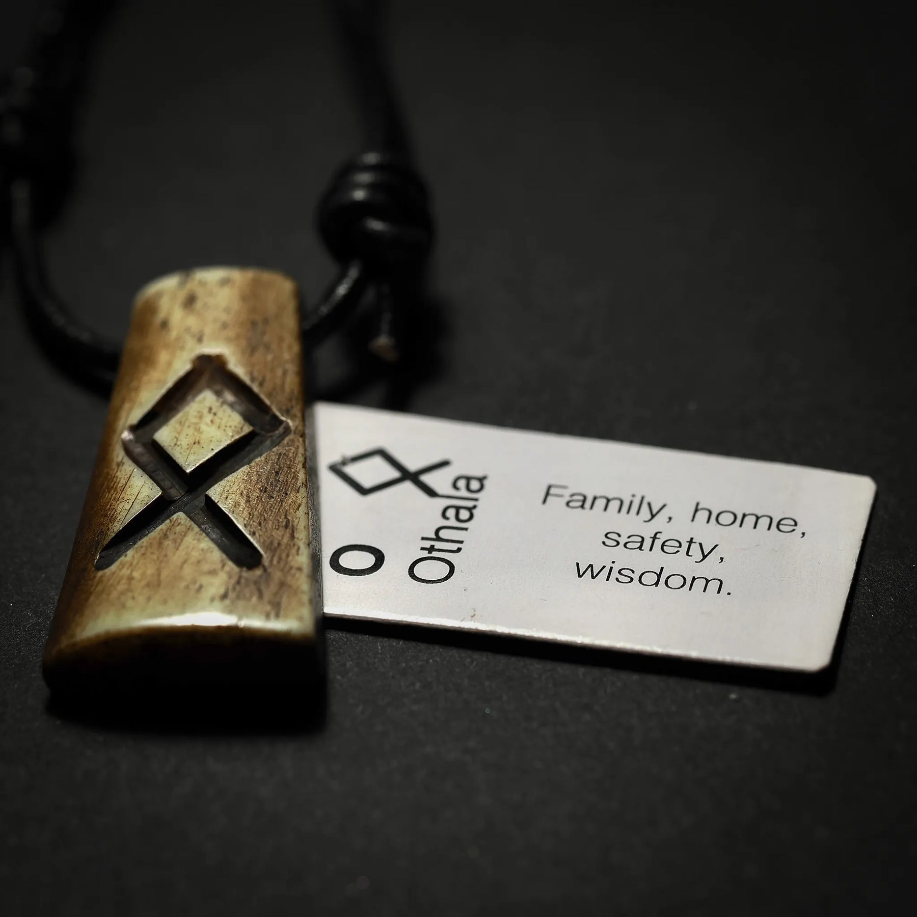 Nordic rune pendant in bone