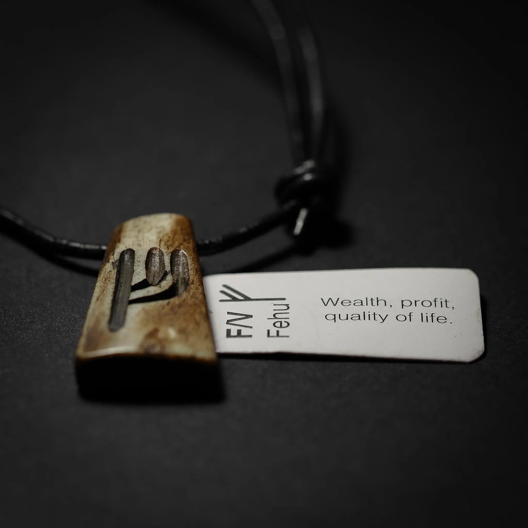 Nordic rune pendant in bone