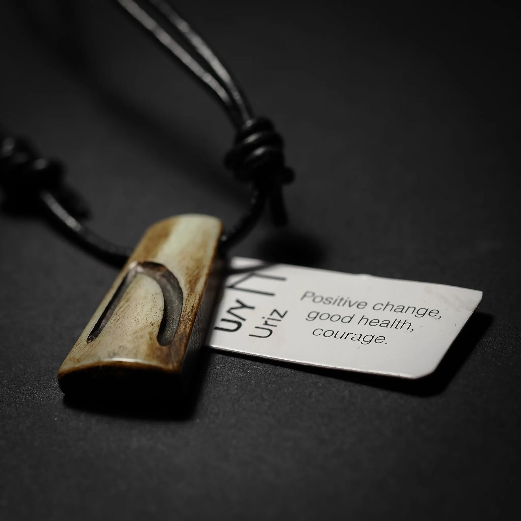 Nordic rune pendant in bone