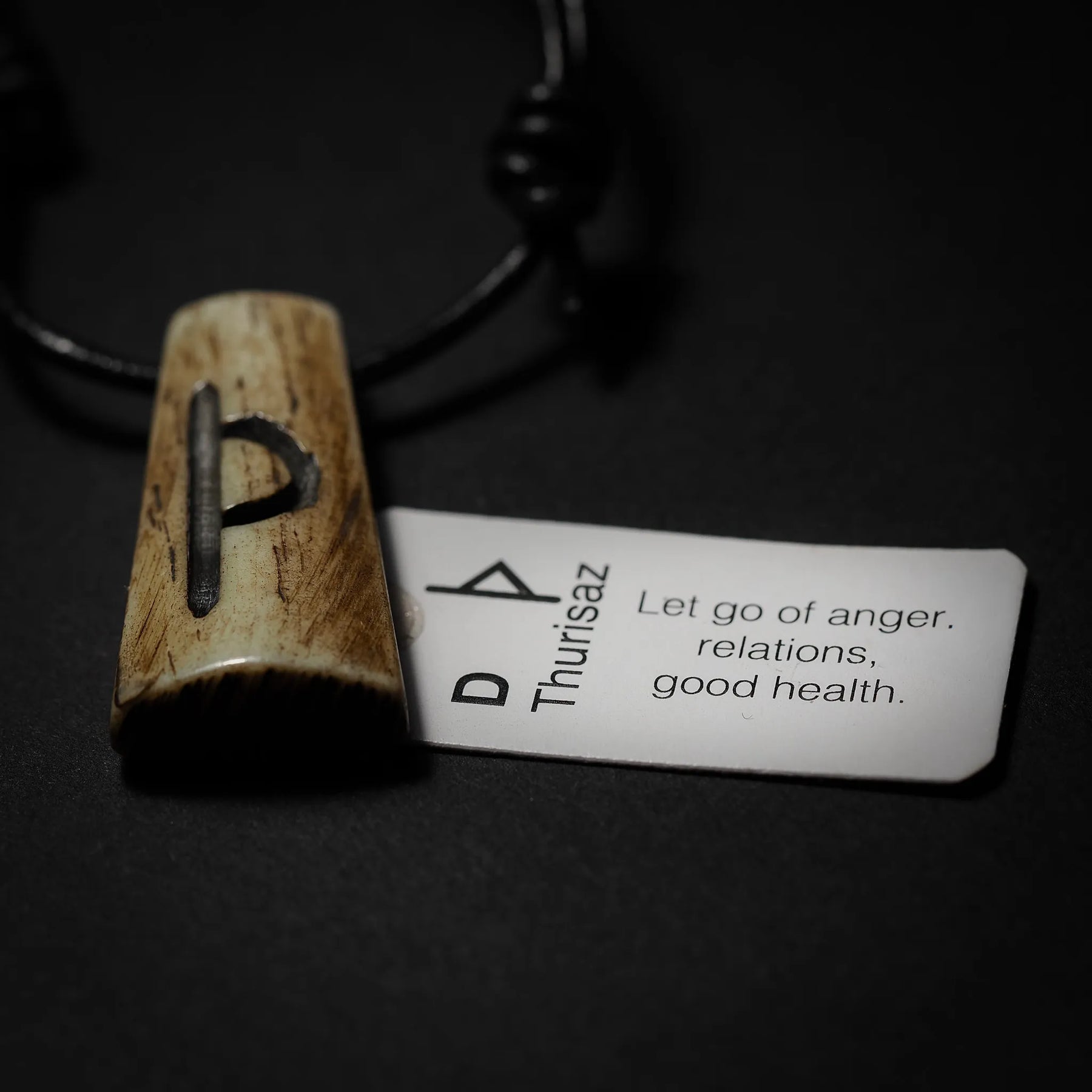 Nordic rune pendant in bone
