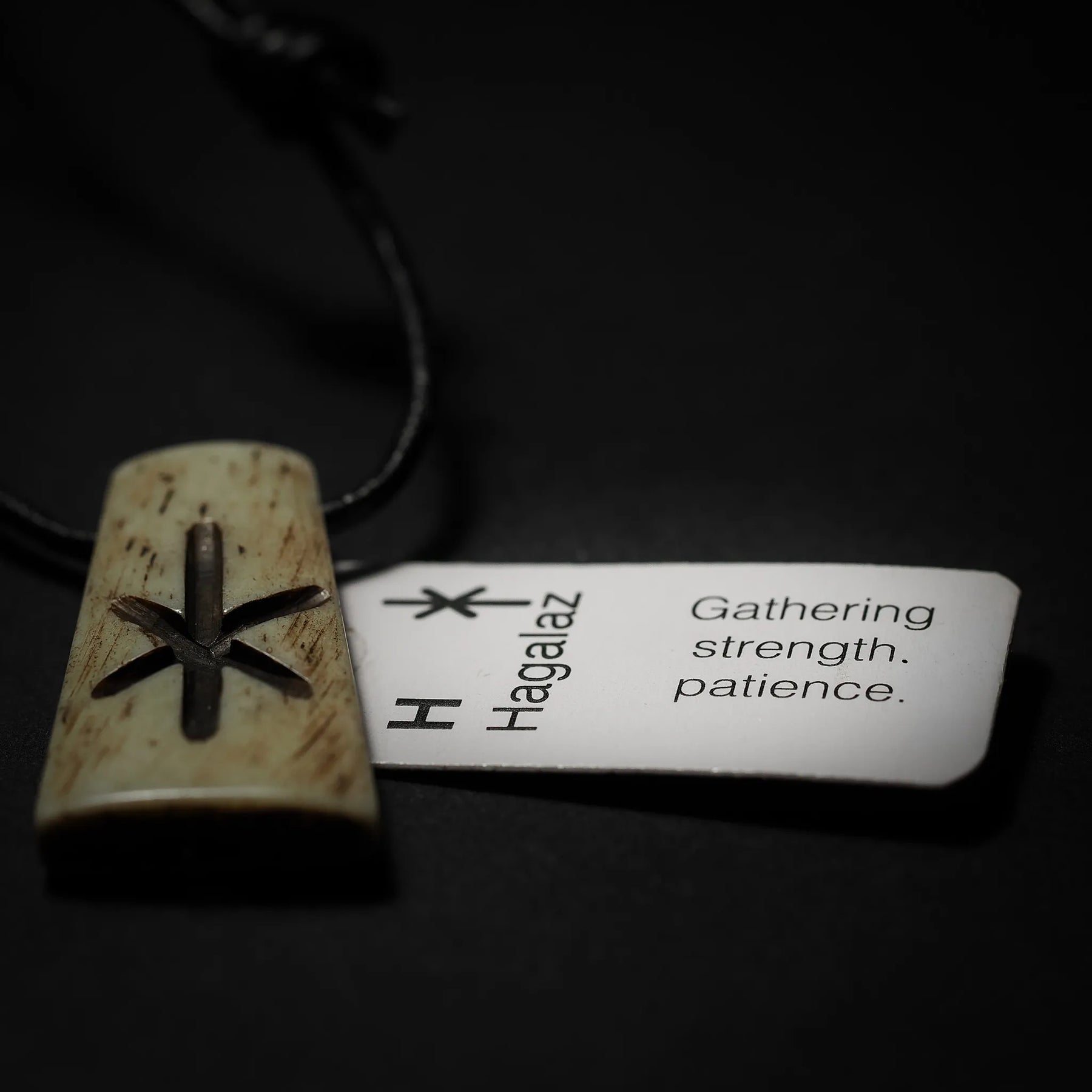Nordic rune pendant in bone