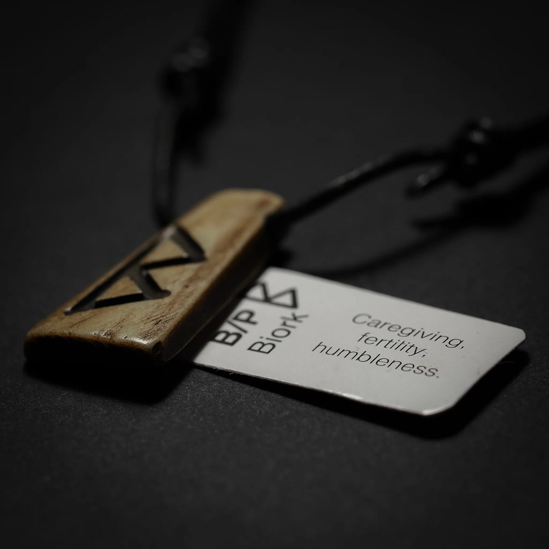 Nordic rune pendant in bone