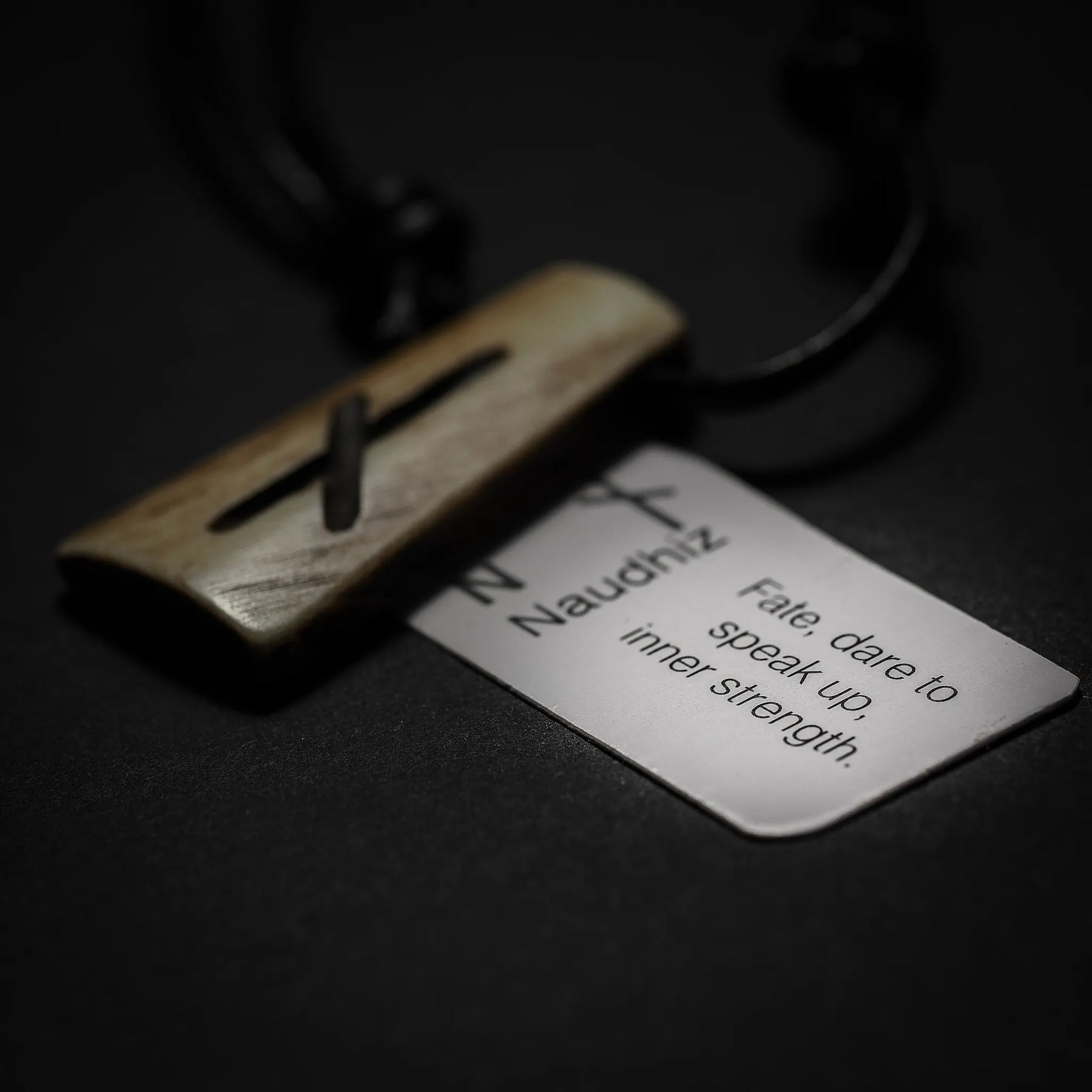 Nordic rune pendant in bone