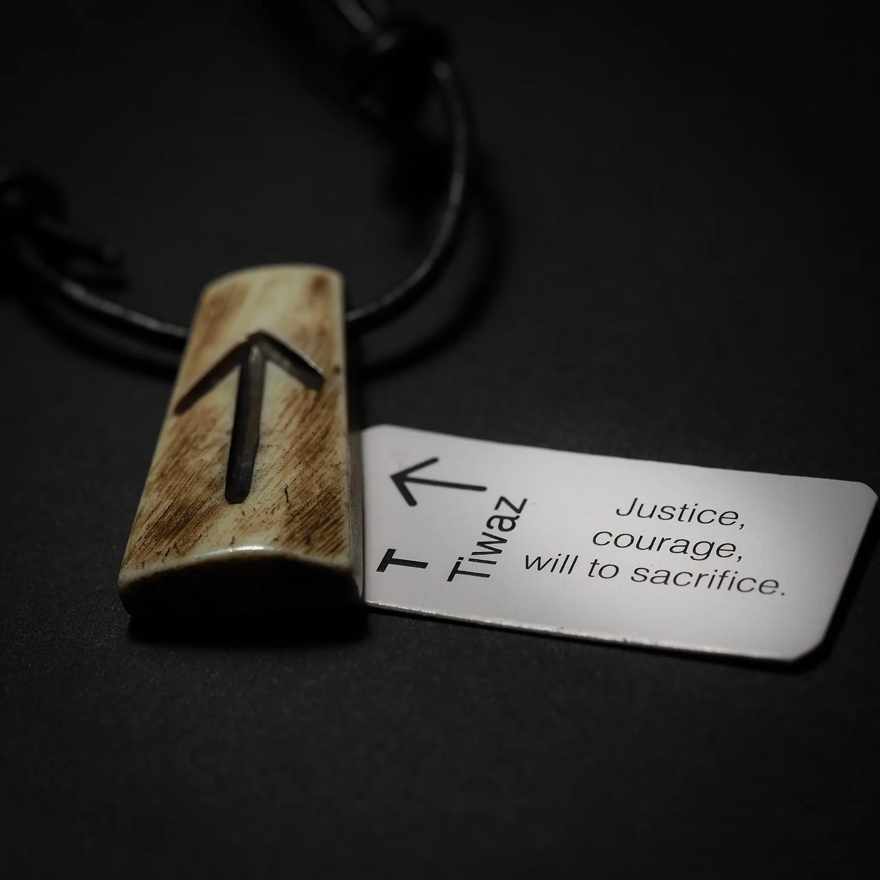 Nordic rune pendant in bone