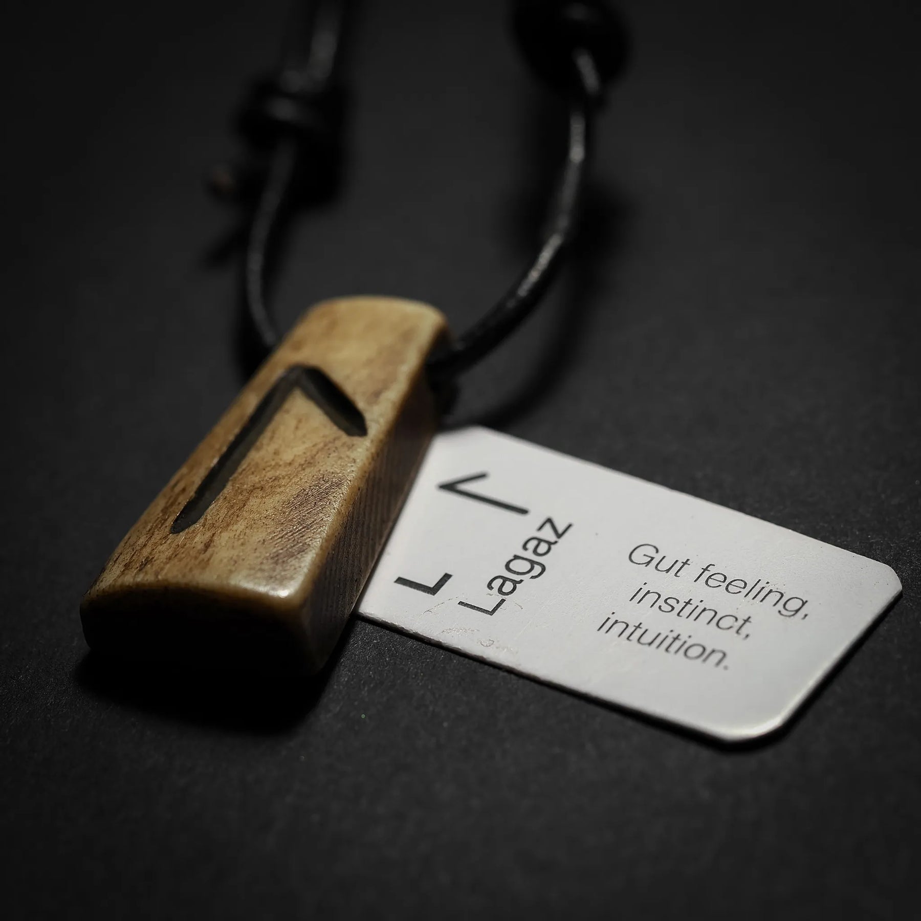 Nordic rune pendant in bone