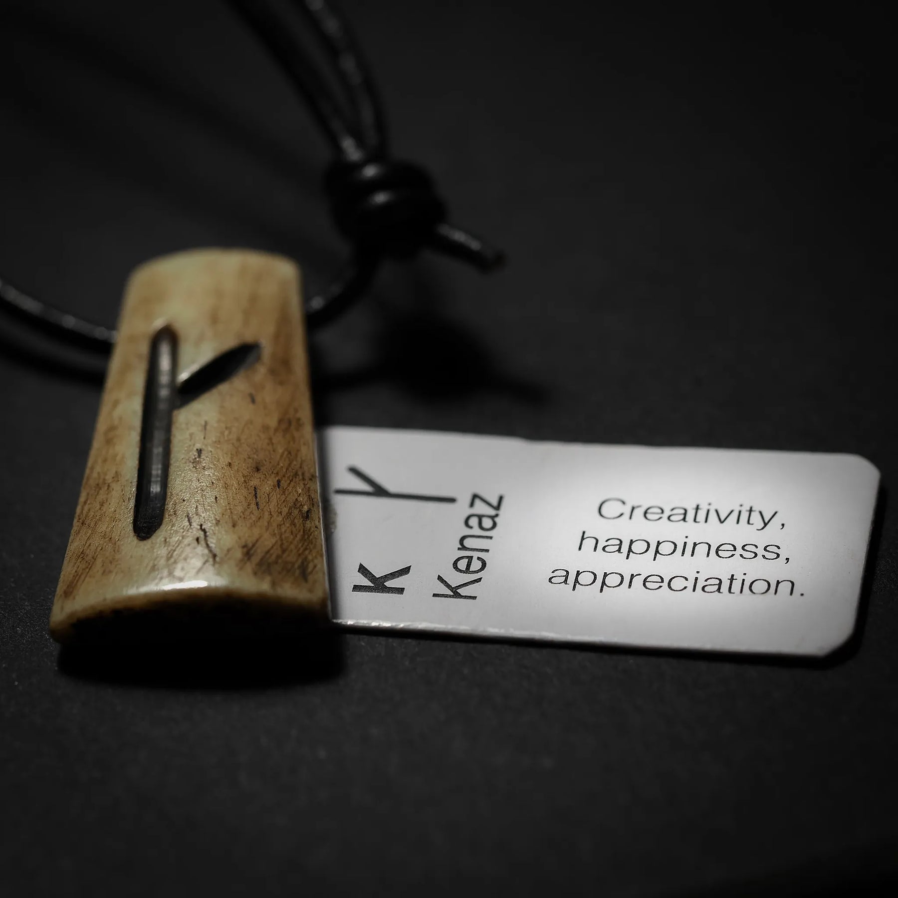 Nordic rune pendant in bone