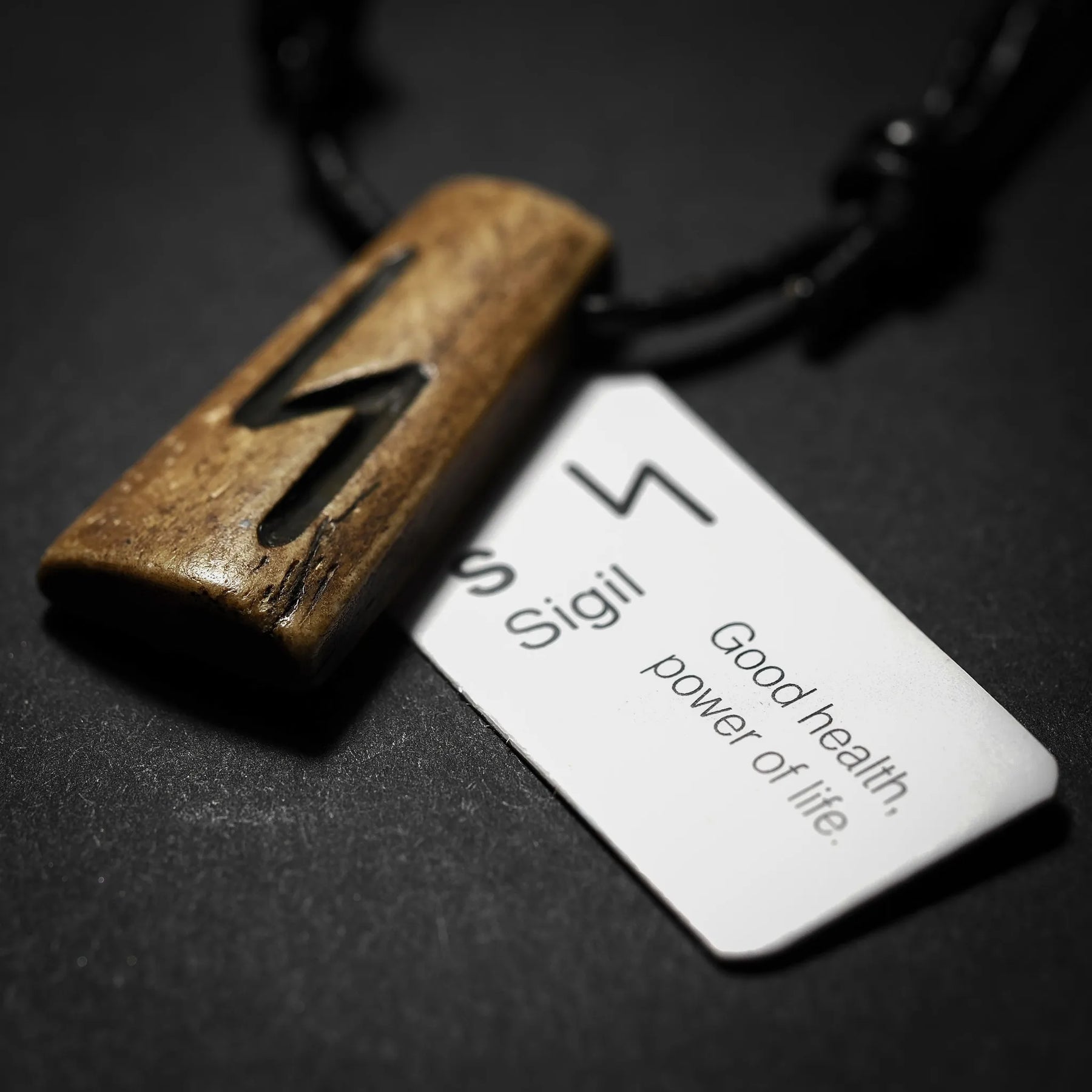 Nordic rune pendant in bone