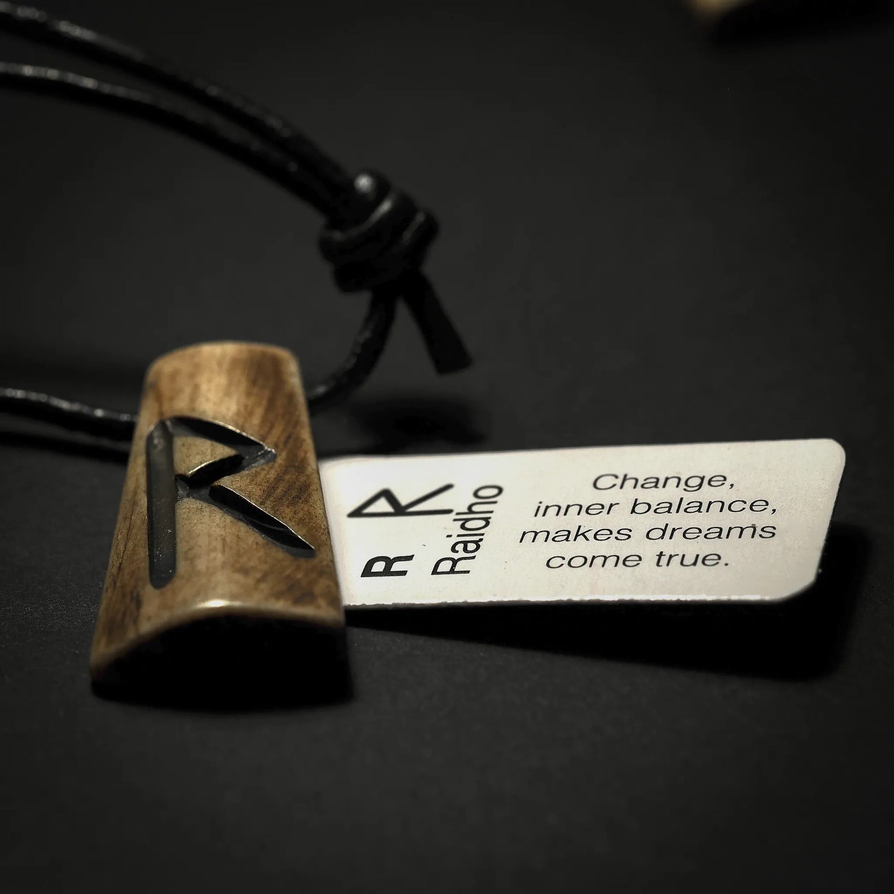 Nordic rune pendant in bone