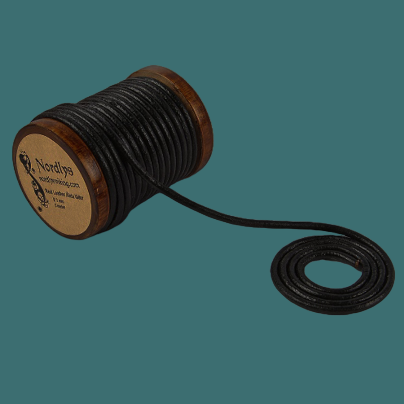 Skinnrem svart, 5 meter, 3 mm