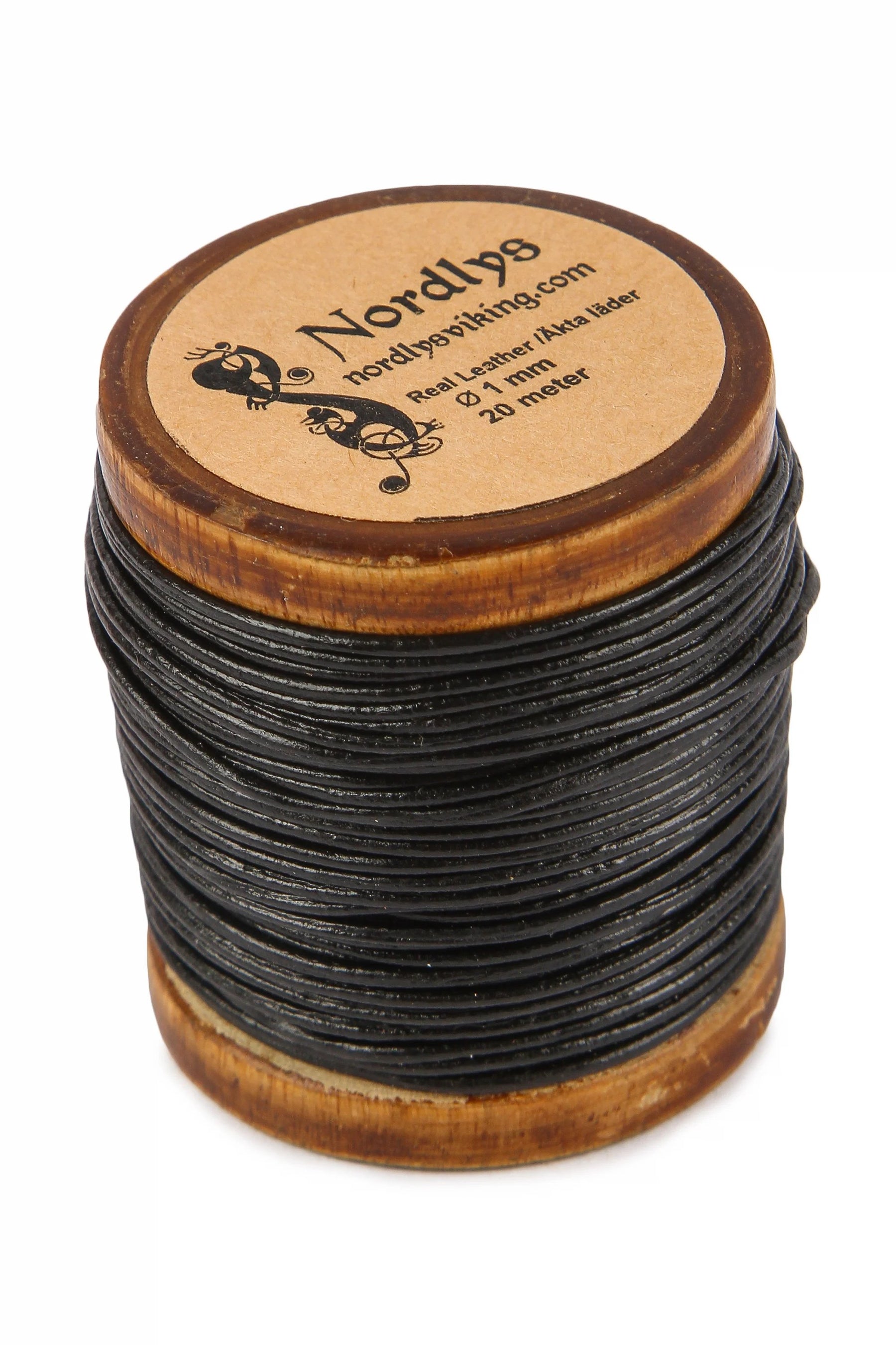 Black leather string 20 meters 1mm
