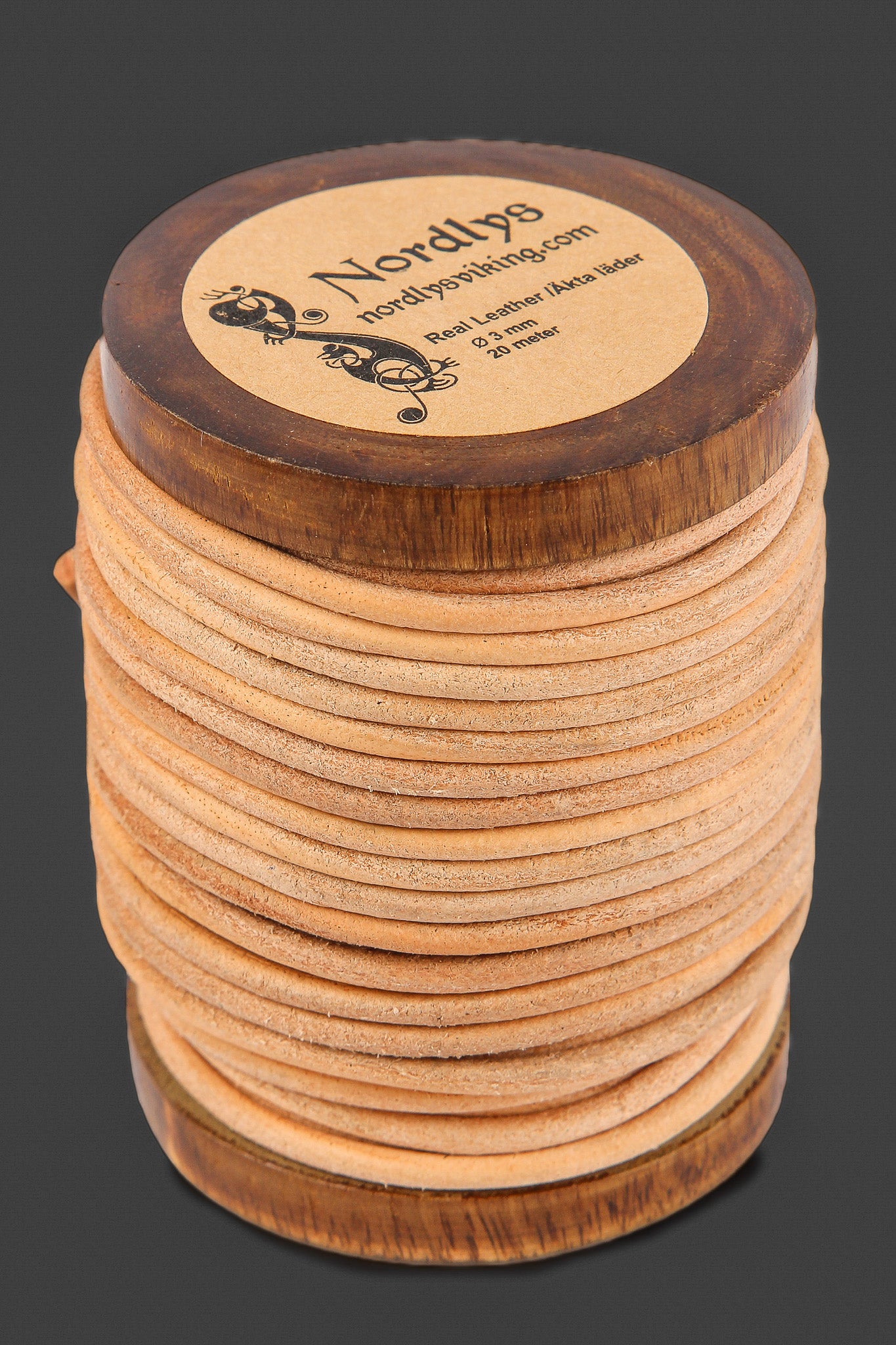 Naturskinnrem 20 meter, 3 mm