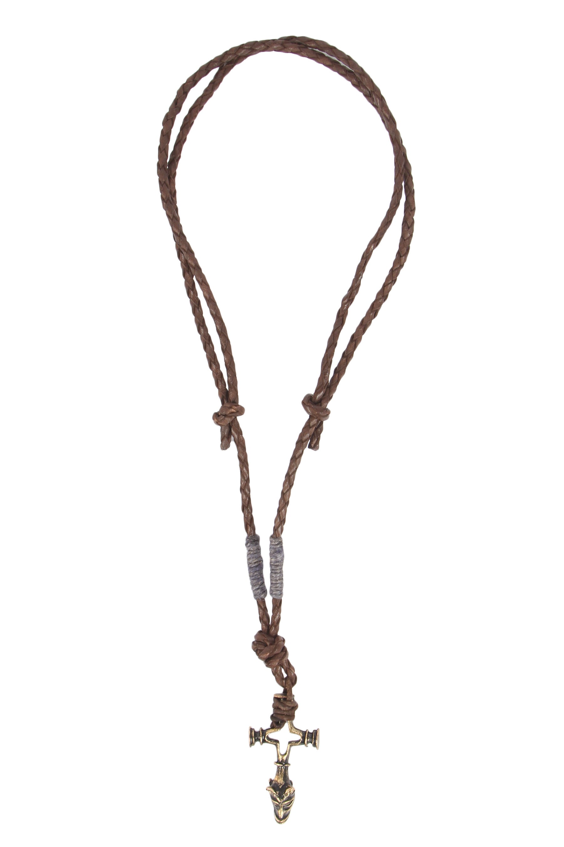 Necklace Wolf Cross Bronze