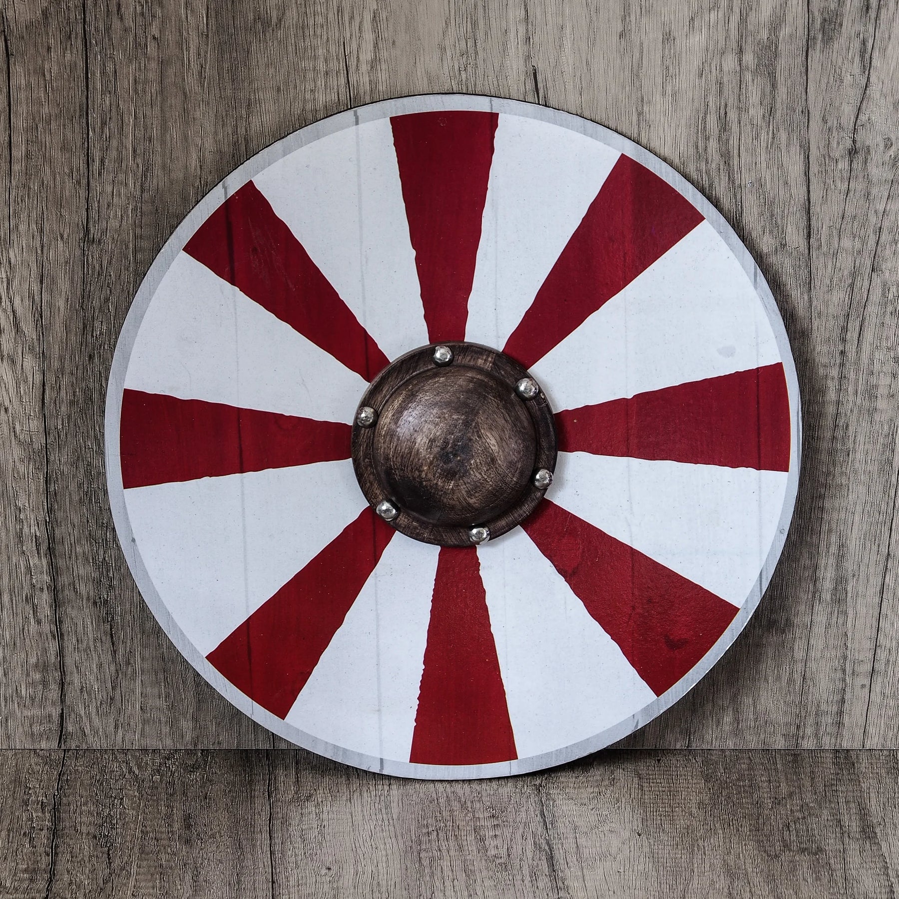 Viking toy shield, red/white