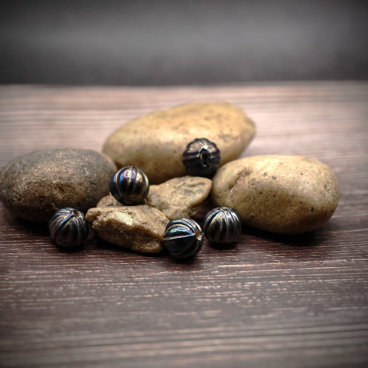 Melonpärla, med metallisk yta