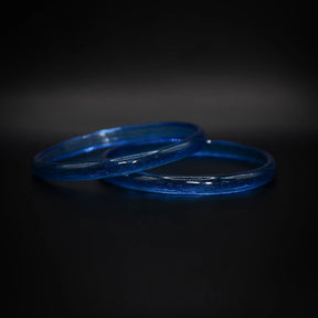 Glass bracelet pair – Light blue, based on findings