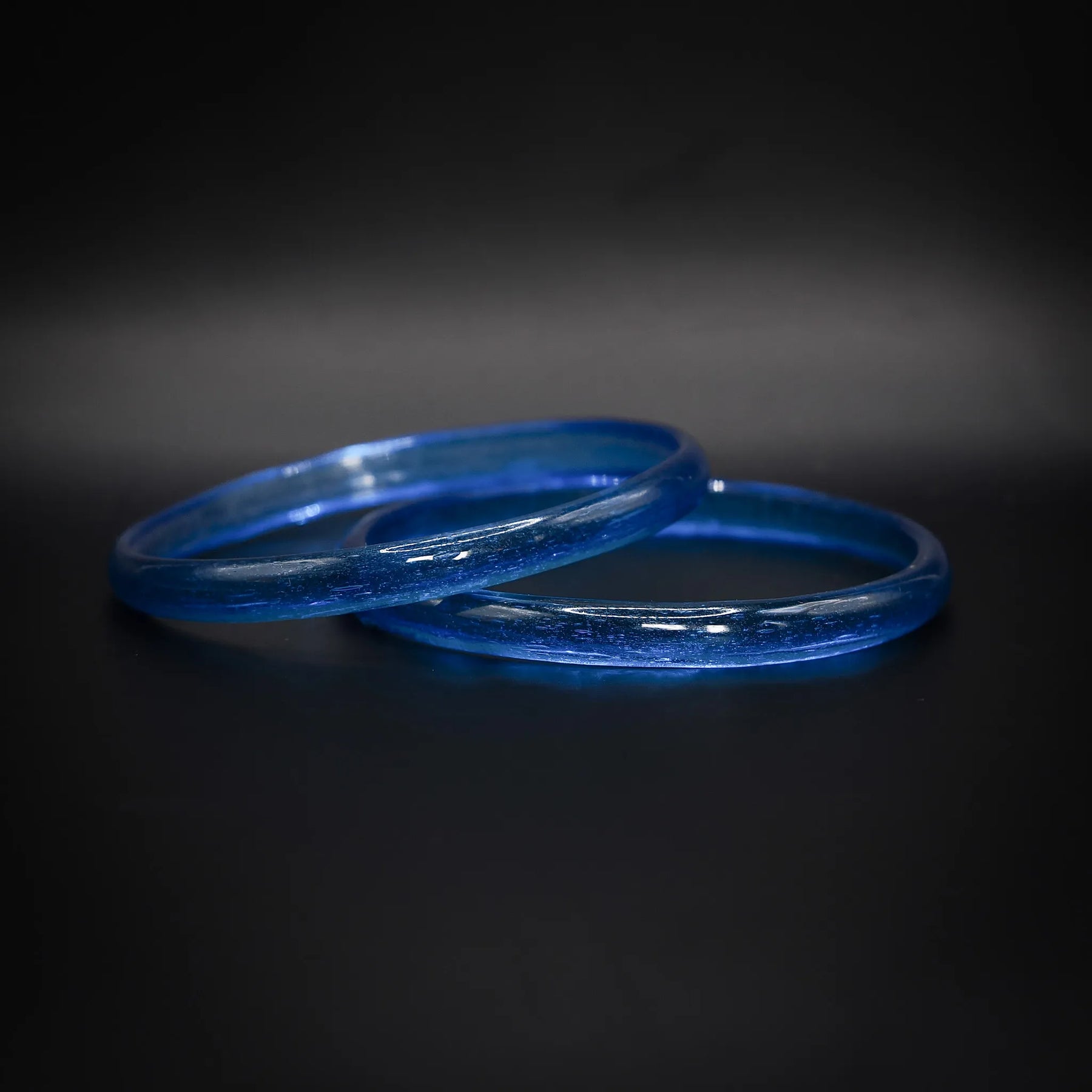 Glass bracelet pair – Light blue, based on findings