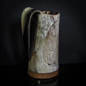 Handmade horn mug, Hammer of Thor   09310040