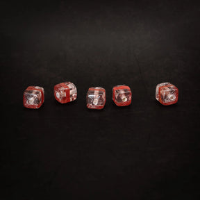 Kubisk rosa glaspärla