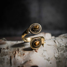 Spiralring med tigerøye