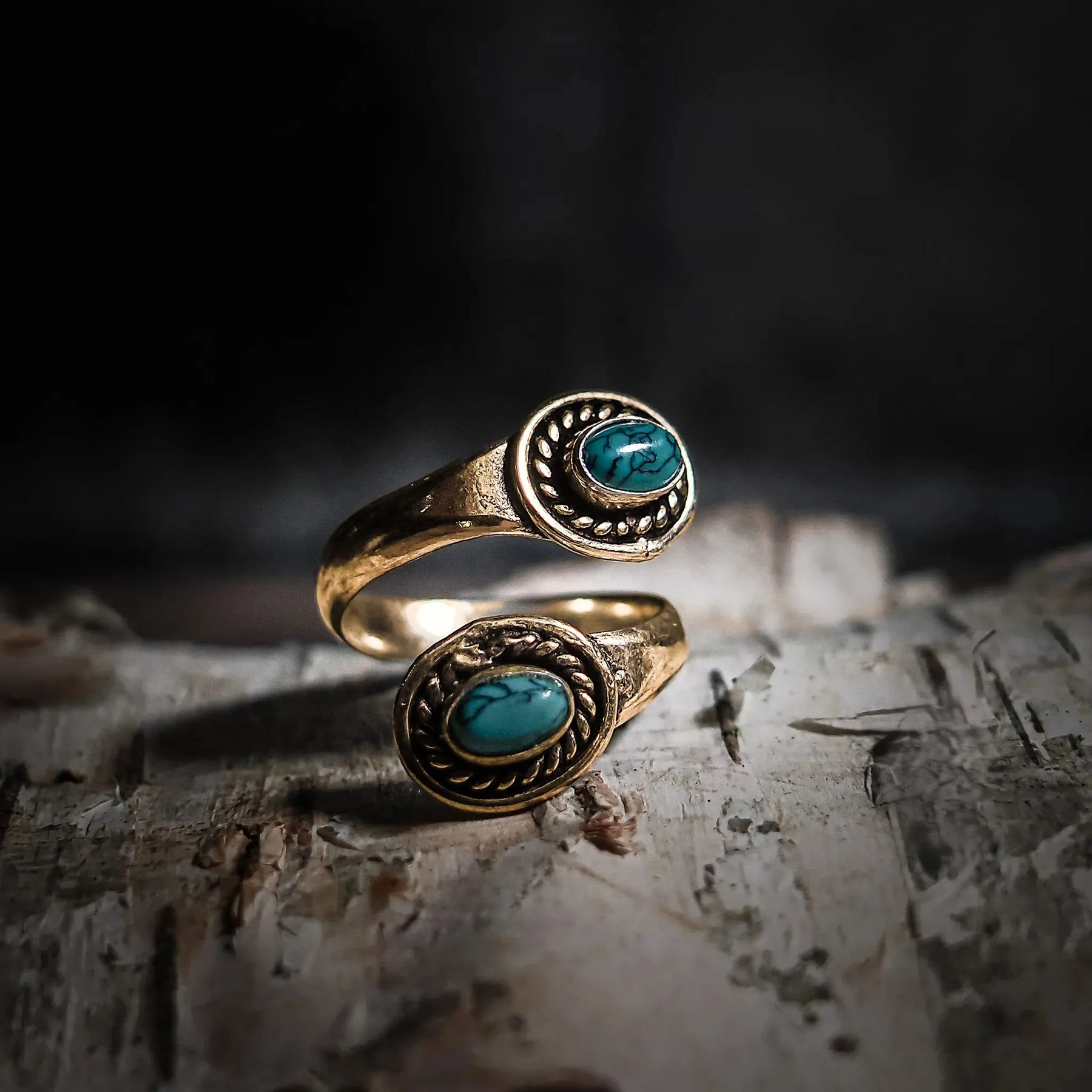 Spiralring with turquoise