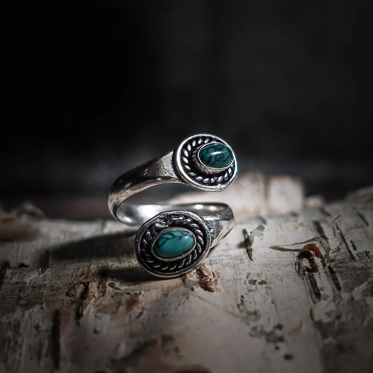 Spiralring with turquoise