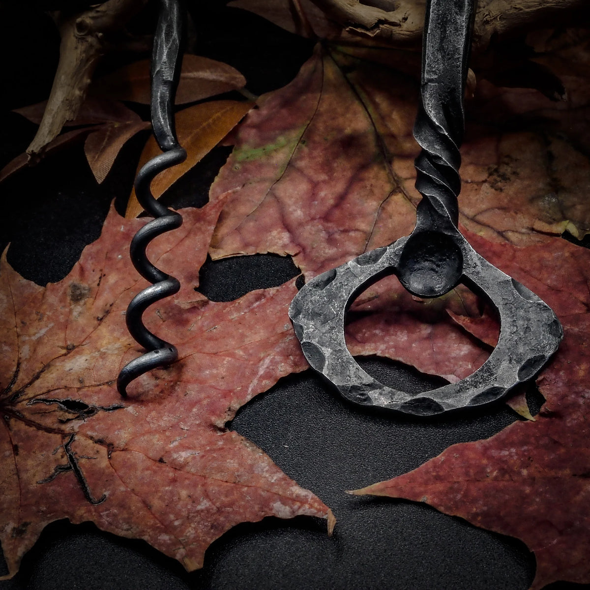 Corkscrew and bottle opener set, Elk´s head