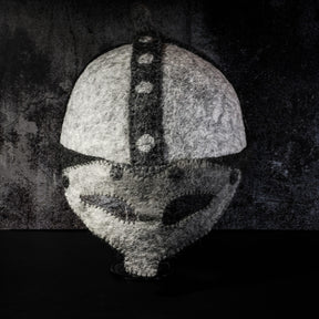 Vikinghjelm i tovet ull