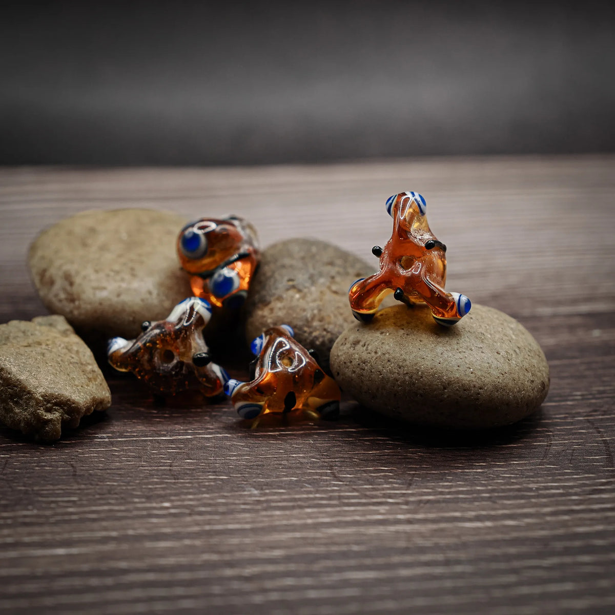 Orange pärla med ögon