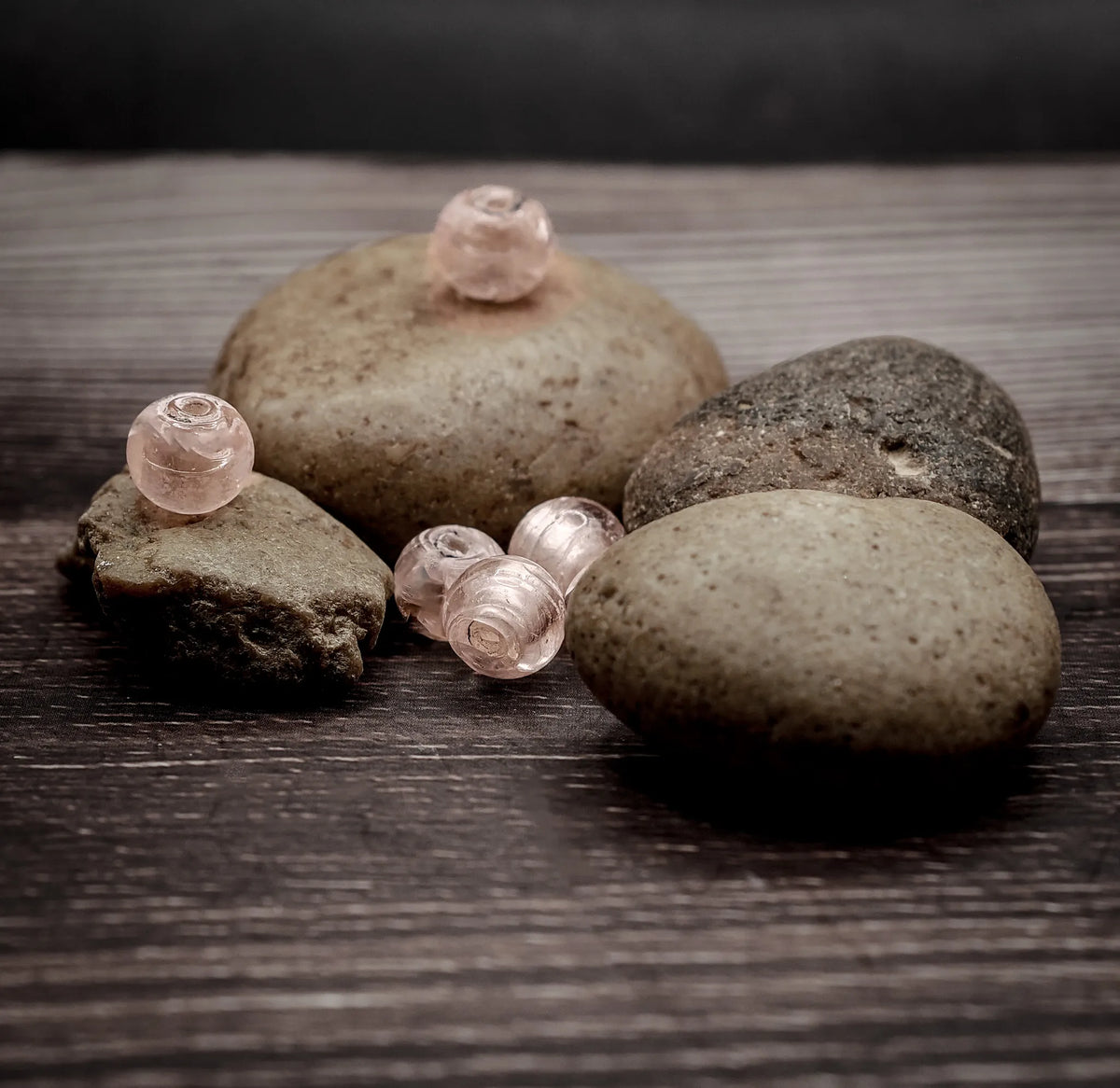 Gammelrosa glaspärla