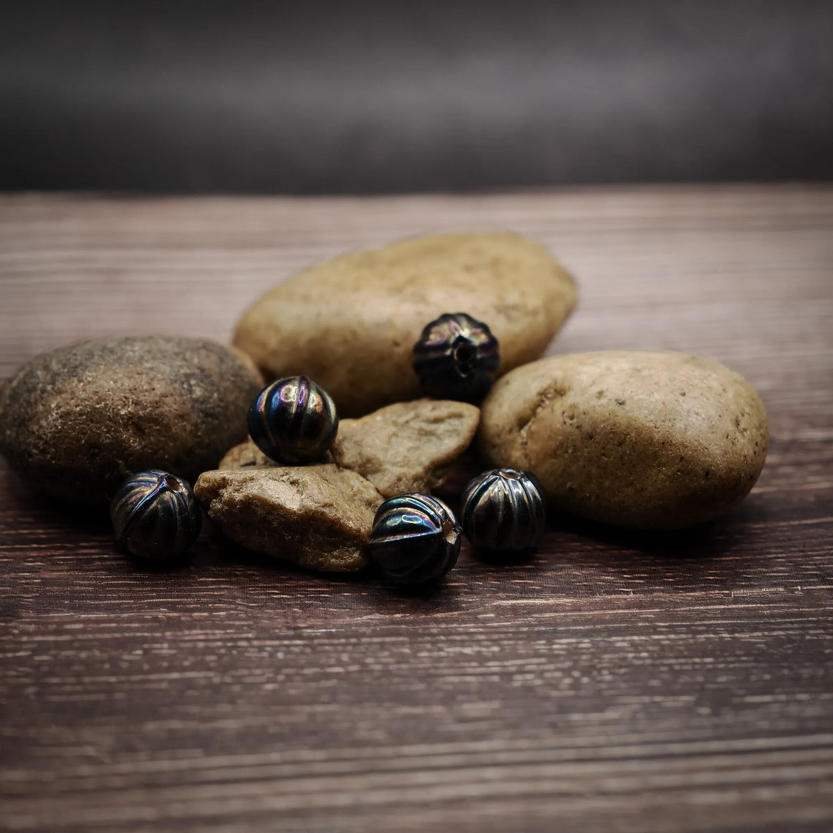 Melonpärla, med metallisk yta