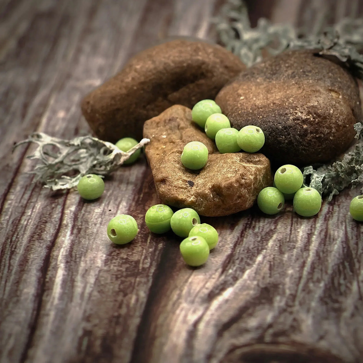 Glaspärla mini  limegul