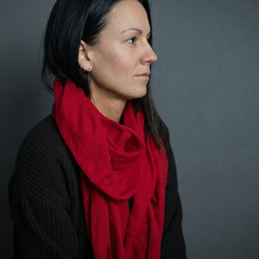 Cashmere shawl solid color, Red
