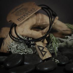 Nordic rune pendant in bone
