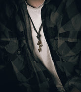 Necklace Wolf Cross Bronze