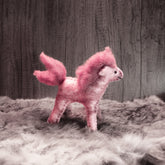 Felt horse, pink