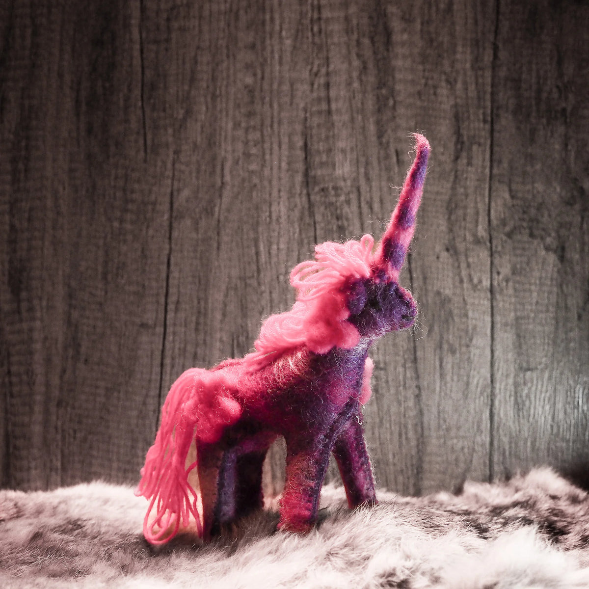 Felt unicorn, purple