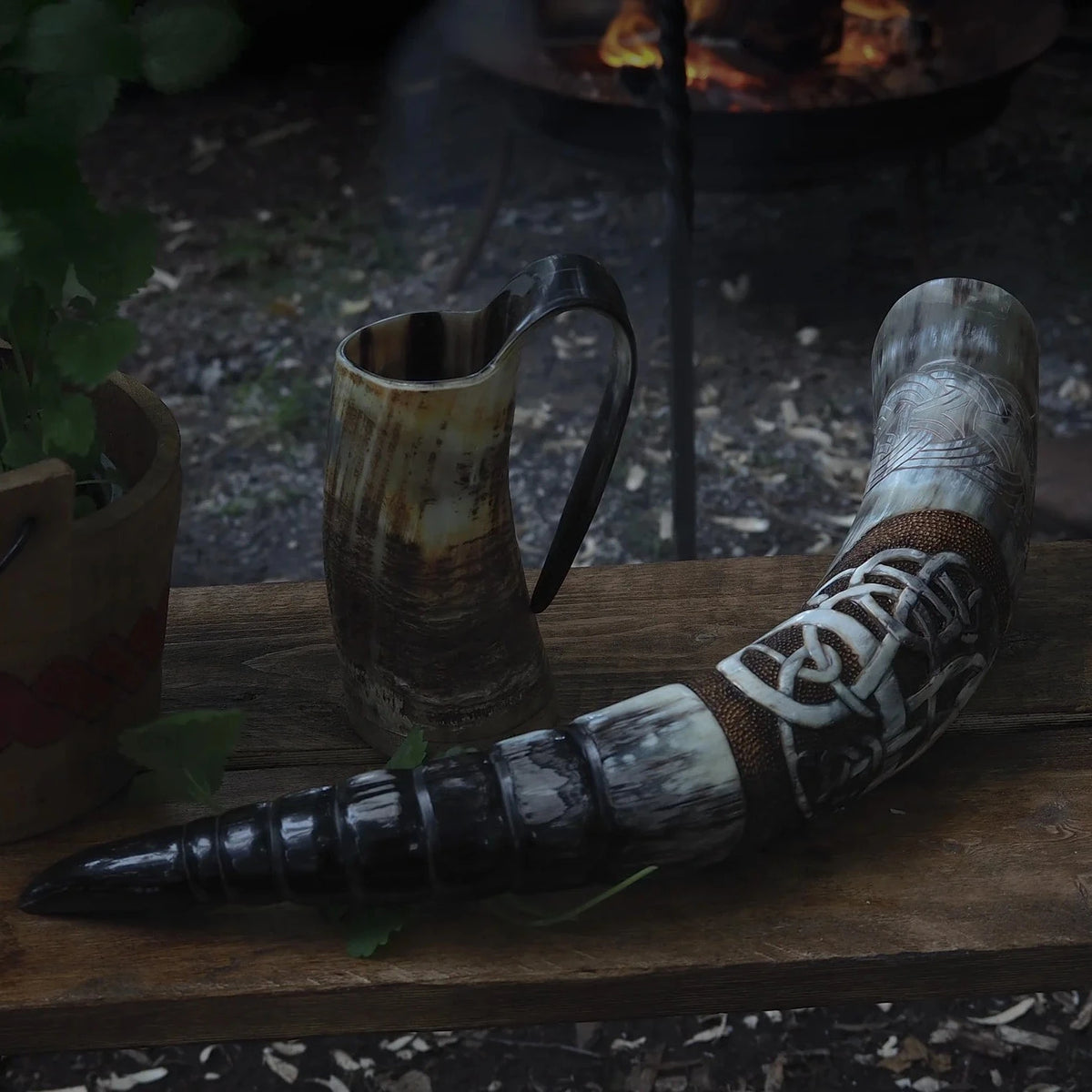 Deep carved drinking horn, Urnes