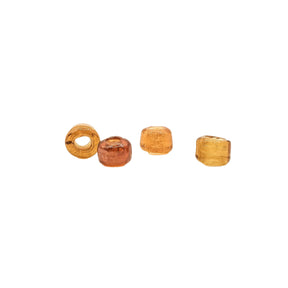 Honey-colored tire-shaped glass bead