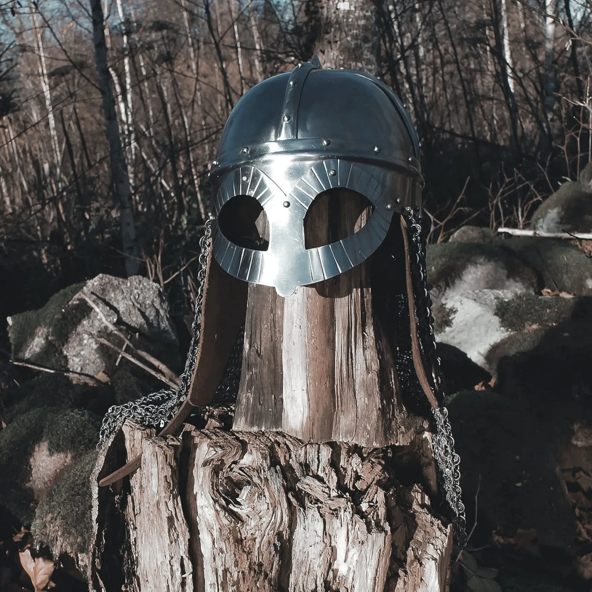 Viking helmet Gjermundbu with chain mail