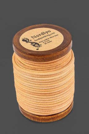 Läderband natur 20 meter, 2 mm