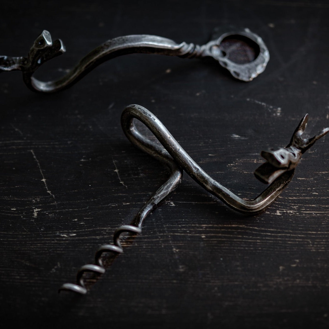 Corkscrew and bottle opener set, Elk´s head