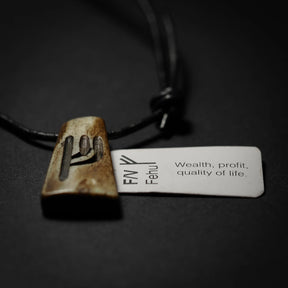Nordic rune pendant in bone