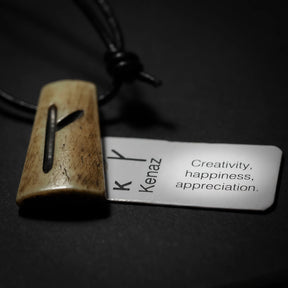 Nordic rune pendant in bone