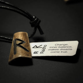 Nordic rune pendant in bone