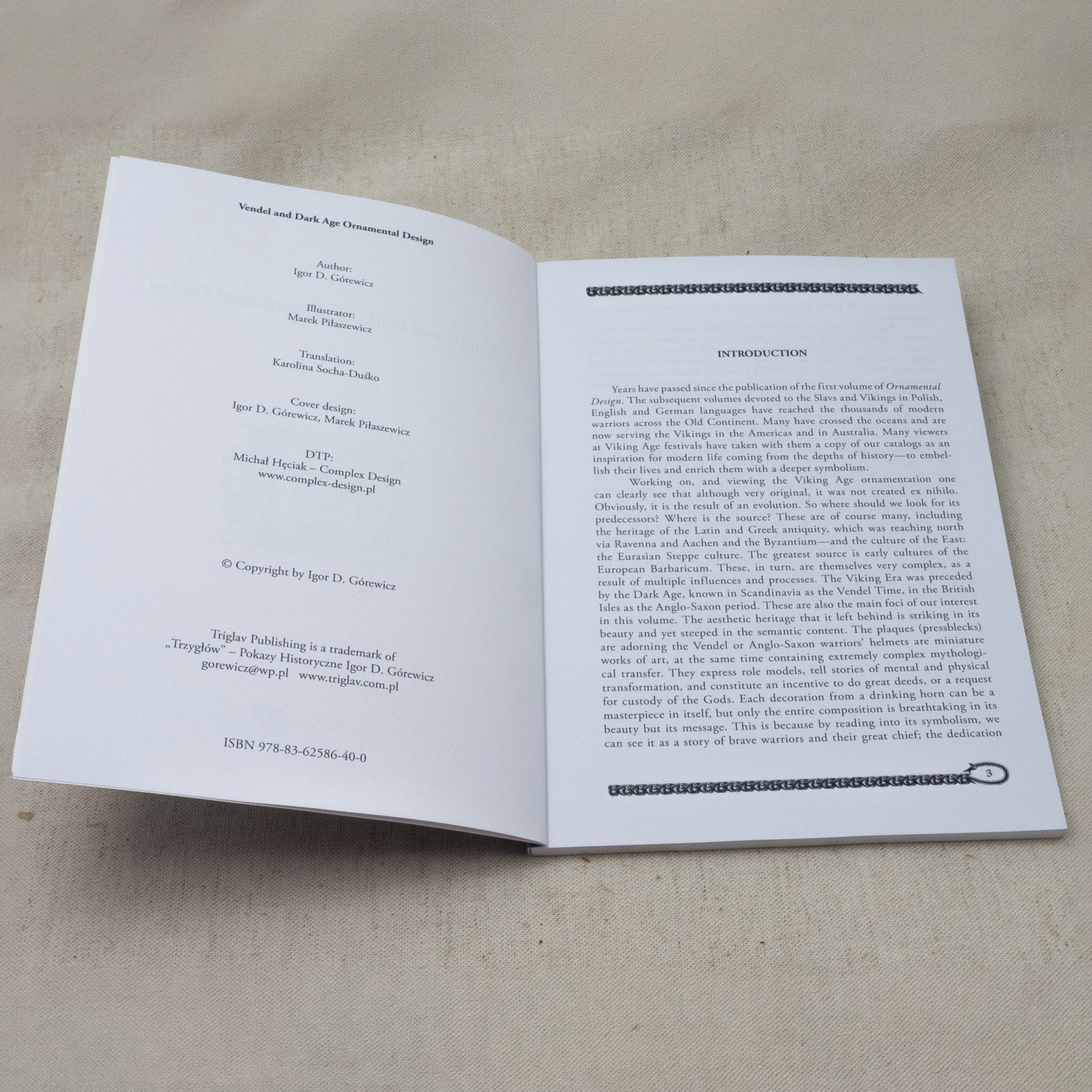 Vendel and Dark Age Vol. 4 – oppslag med titelside og introduksjonstekst
